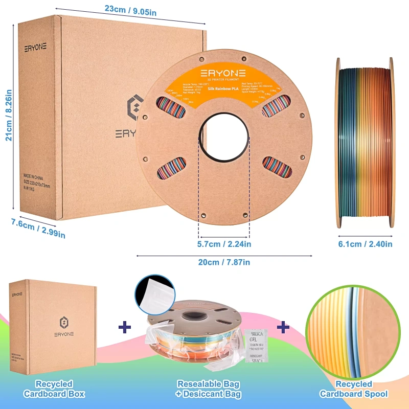 PLA Silk Rainbow разноцветный Mountains 1.75 мм ERYONE 1 кг