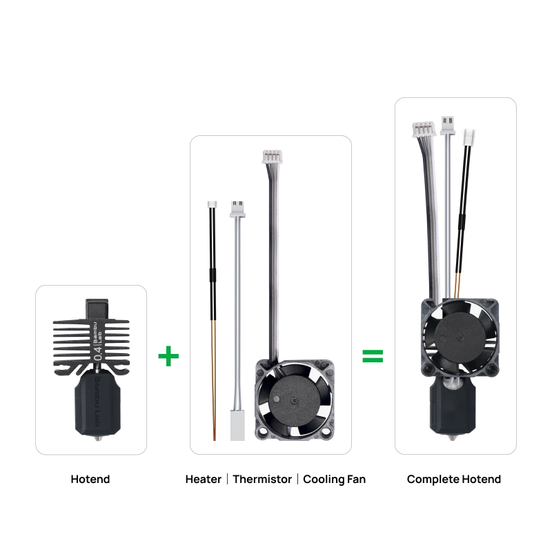 Оригинальный хотэнд в сборе с соплом из закалённой стали Bambu Lab X1 Series (0.4)