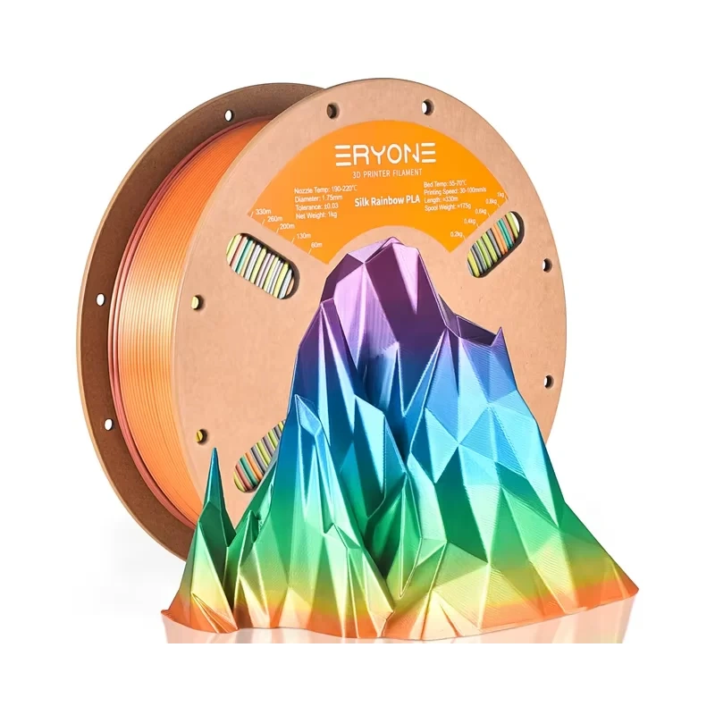 PLA Silk Rainbow разноцветный Mountains 1.75 мм ERYONE 1 кг