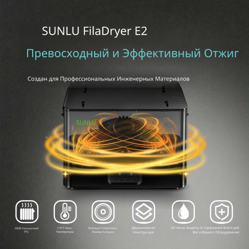 Высокотемпературная сушилка пластиков SUNLU E2