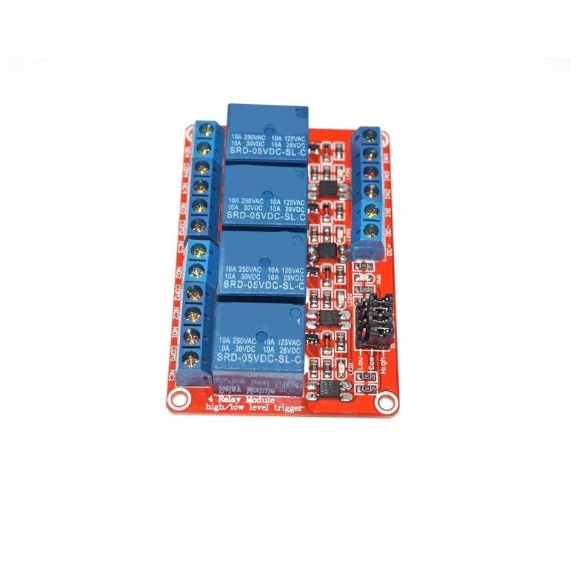 4-канальное электромеханическое реле 5V с оптопарой