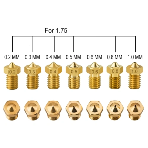Сопло латунное E3D V6/V5 Kingroon (0.2 мм)