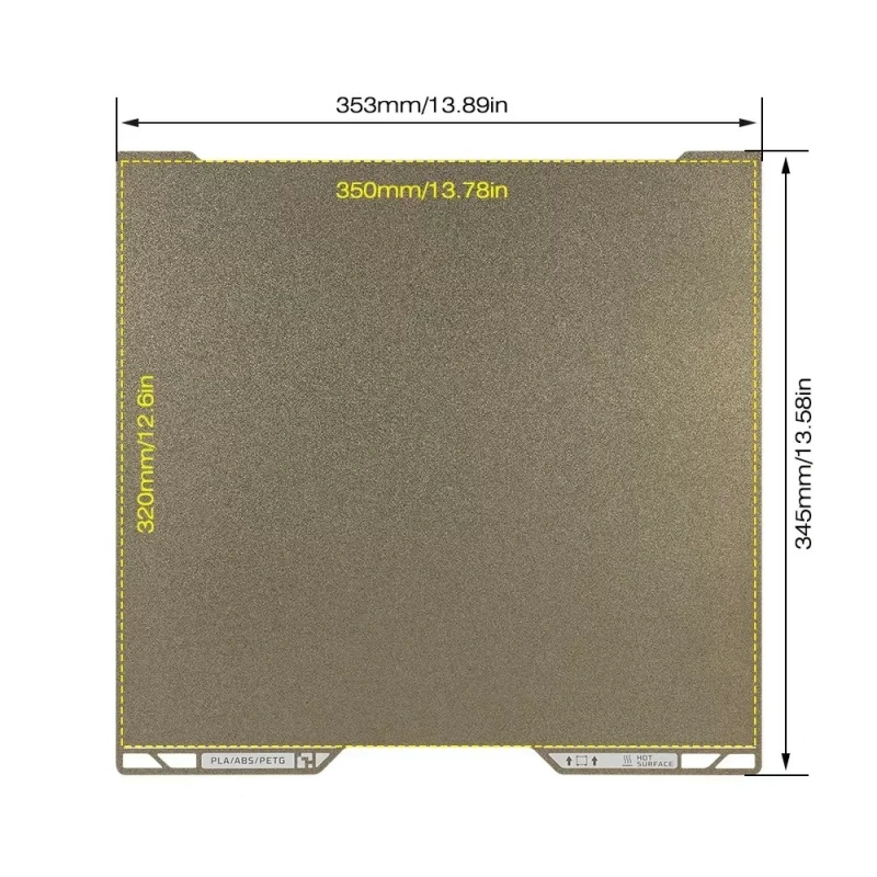 Двухсторонняя PEI платформа 350x320мм (Textured x2) Bambu Lab H2D/H2S