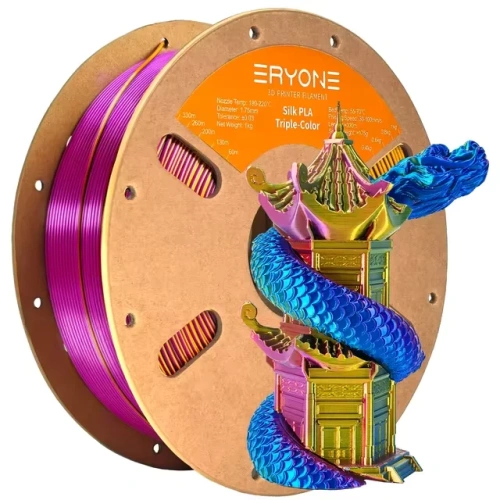 PLA Silk трехцветный Gold Blue Purple 1.75 мм ERYONE 1 кг