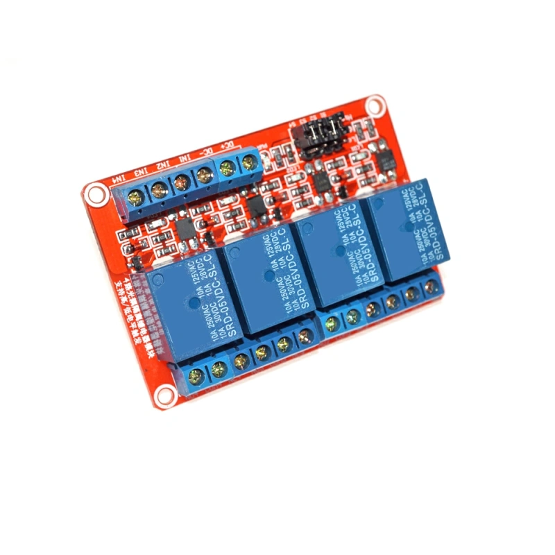 4-канальное электромеханическое реле 5V с оптопарой