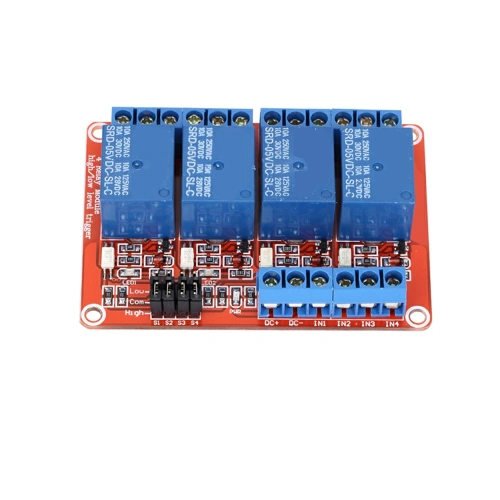 4-канальное электромеханическое реле 5V с оптопарой