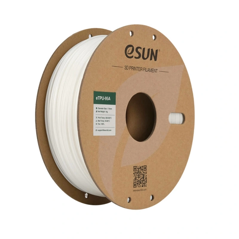 eTPU-95A пластик 1.75 мм eSUN 1 кг (Белый)