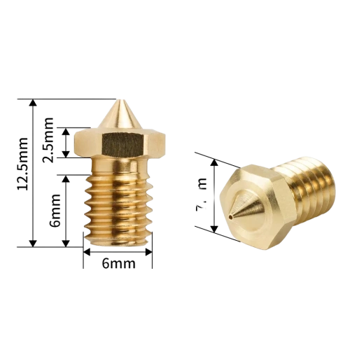 Сопло Kingroon E3D V6 CHT Латунь с медной вставкой (0.2 мм)