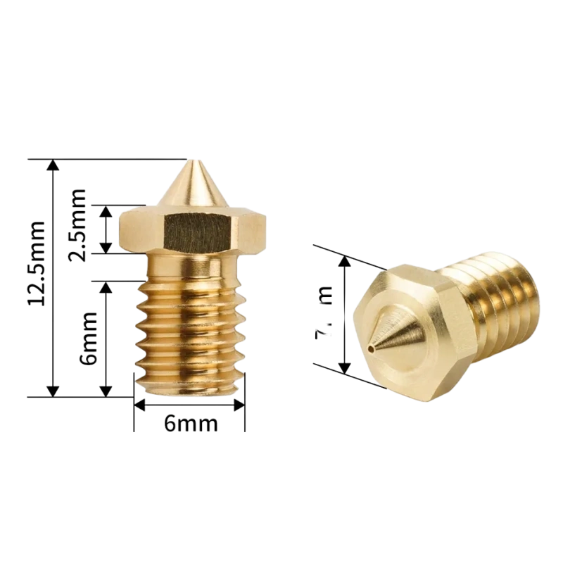 Сопло Kingroon E3D V6 CHT Латунь с медной вставкой (0.2 мм)